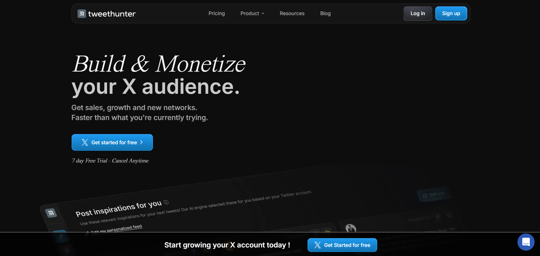Tweet Hunter - AI Tool Preview