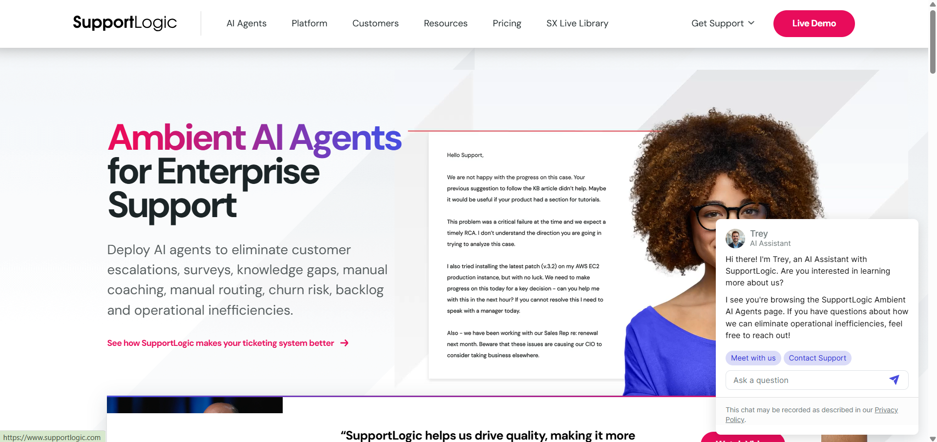 SupportLogic - AI Tool Preview