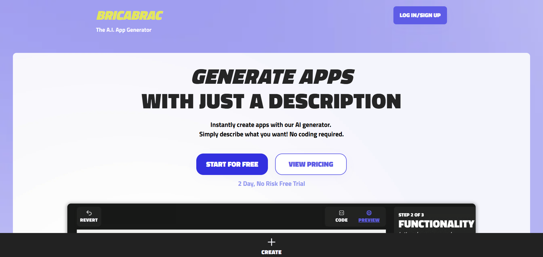 BRICABRAC - AI Tool Preview