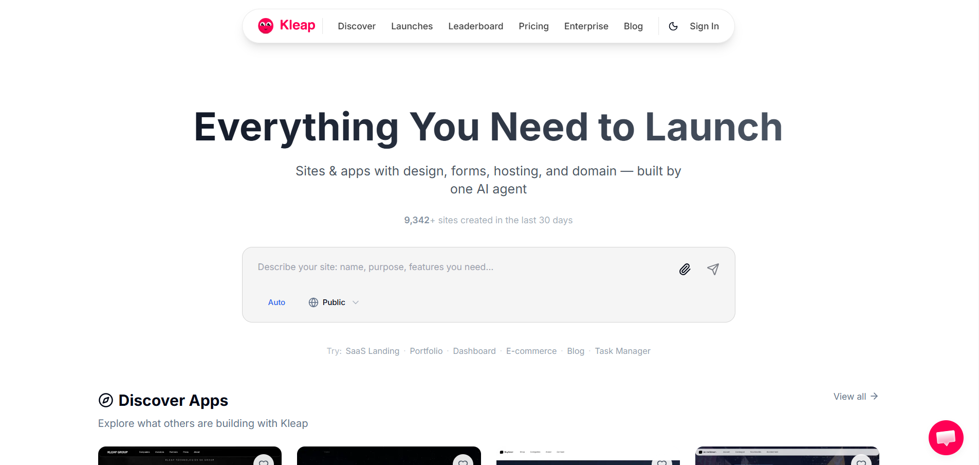 Kleap - AI Tool Preview