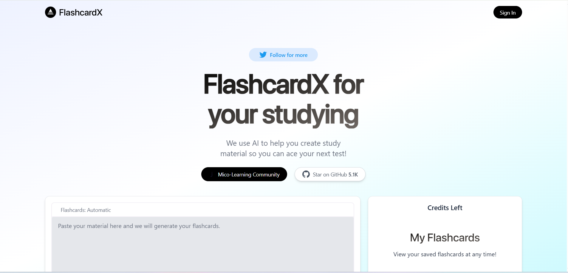 flashcardx - AI Tool Preview